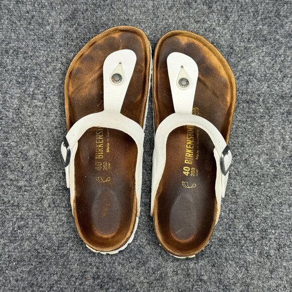 Birkenstock Gizeh Sandals Women's Size 9 White Birko-Flor Beach Thong Flip Flops - Picture 9 of 12